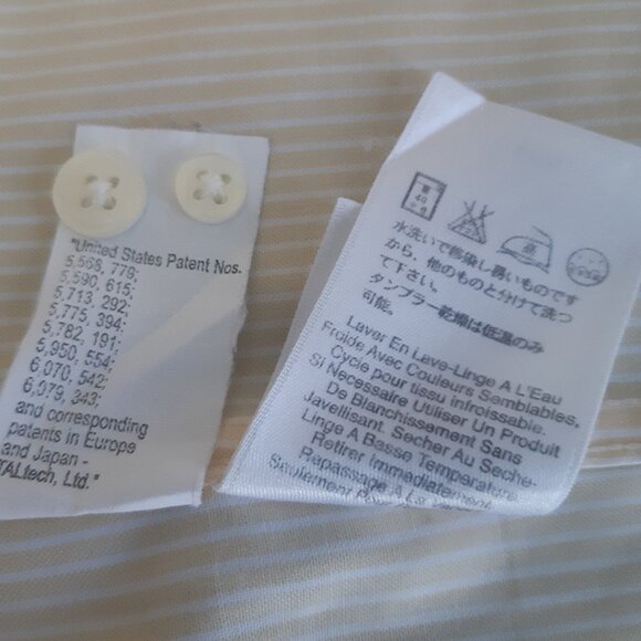 Eddie Bauer SZ M Relaxed Fit 100% Cotton Yellow Striped Men's Button Up Shirt - Picture 7 of 12